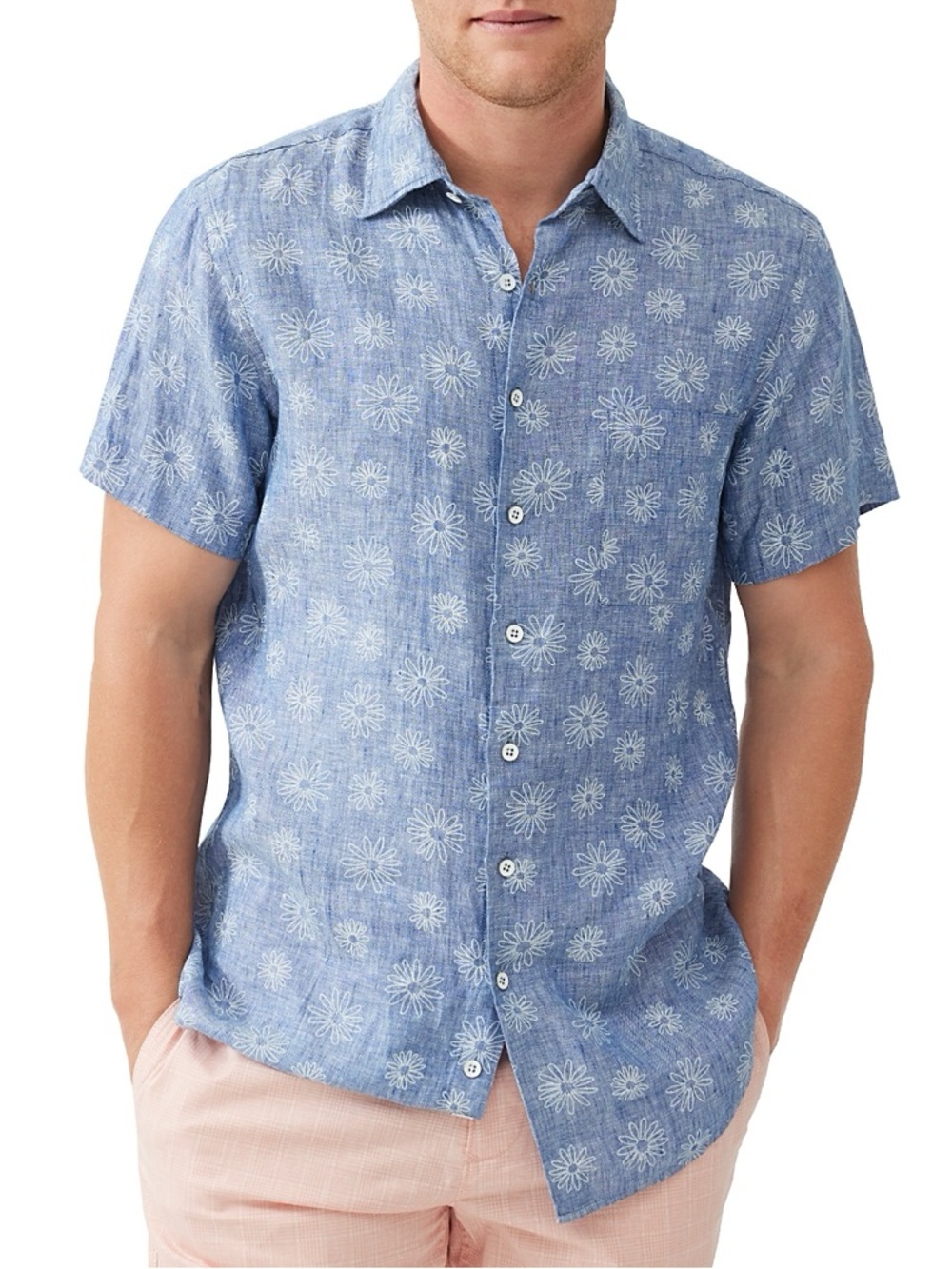 NWT Rodd & Gunn Carleton Linen Printed Short Sleeve Shirt